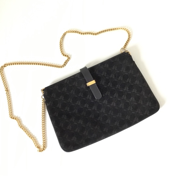 Salvatore Ferragamo Bags Vintage Salvatore Ferragamo Black Logo Chain Bag Poshmark